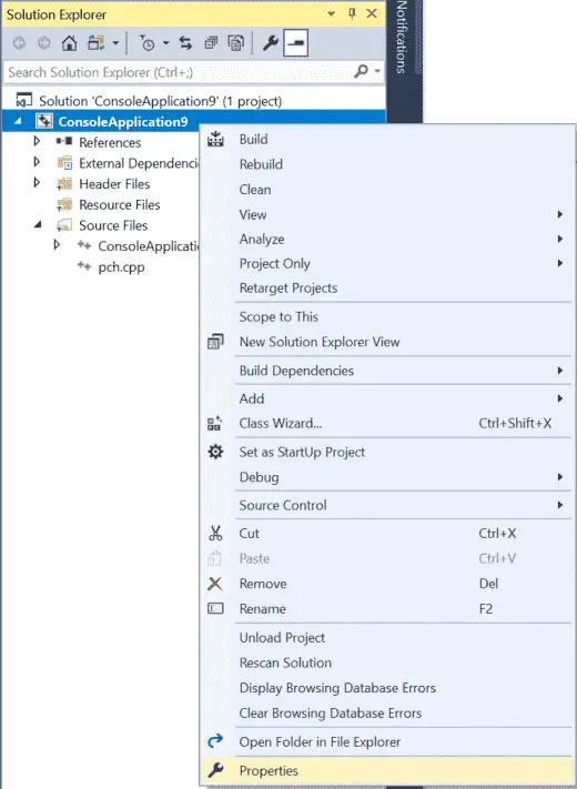 Właściwości Eksploratora rozwiązań